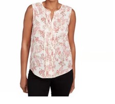Emaline Women’s Size XL Hartford Split Neck Pleated Paisley Blouse NWT MSRP $50 picture
