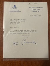 Hollywood Oscar Winner Anne Baxter Signed Autograph Letter All About Eve picture