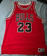 MICHAEL JORDAN Chicago Bulls Champion Authentic Jersey Size 48  Vintage picture