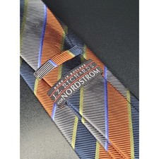 J Z Richards Nordstrom Silk Cotton Mogador Stripe Necktie Handmade USA picture