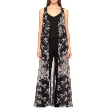 ZARA Trafaluc CHIFFON FLORAL DUSTER 1/2 Button/Open KIMONO TOP DRESS Jacket S picture