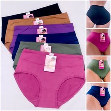 Lot 6 Pack Women Mid-Waist Underwear Panties Briefs Full Cover Butter Soft 6003 picture