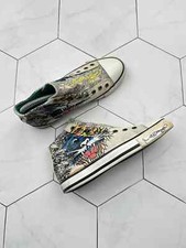 Ed Hardy Womens High Top Sneakers Tiger Graphic Canvas Shoes EU 37 Y2K Rare picture