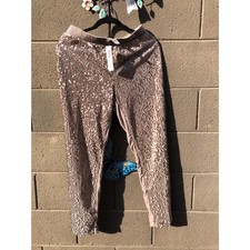 NWT Chicos Sequins Panne Tapered Ankle Pant Alto Taupe Leggings Size 0 US 4 picture