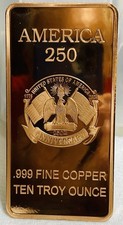 2026 AMERICA 250 - 10 Ounce .999 DCAM Copper BAR - EXCLUSIVE  WOW picture