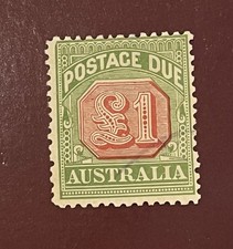 Very Rare 1909 Postage Due £1 Red&Green With Variety “WHITE SPUR” Fine Used picture