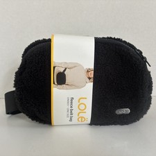 NEW LOLE Unisex Belt or crossbody Bag Black fleece one size adjustable picture