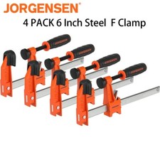 Jorgensen 6'' Bar Clamp 4-Pack Set Steel F-Clamp 300 lbs Load Limited Light Duty picture