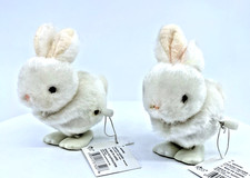 VTG Russ White Bunny’s Windup Easter Rabbit Toys 2 piece lot picture