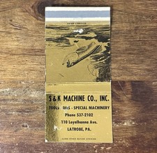 H1552 S&K Machine Company Latrobe Pennsylvania Vintage Matchbook Cover picture