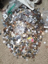 10lb Bulk Foreign Coin Lot From Pile Britain Euro Venezuela 1800's to 2000's picture