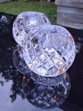 2 WATERFORD CRYSTAL VOTIVE CANDLE HOLDERS SET OF TWO 2 1/2 