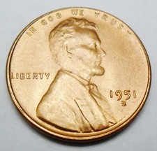 1951 S Lincoln Wheat Cent / Penny  AVE CIRCULATED  **FREE SHIPPING** picture