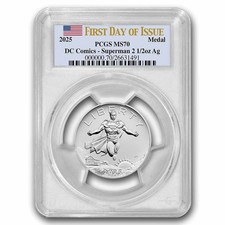 (2025) 2.5 oz Silver Comic Art Superman Medal MS-70 PCGS (FDI) picture