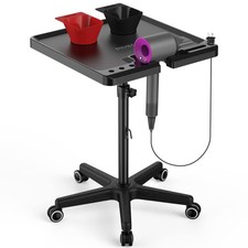 TASALON Ultimate Salon Tray on Wheels,Tray Cart with 2 Magnetic Bowls Black picture