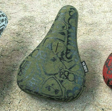 SUBROSA THRASHED MID PIVOTAL BMX BIKE SEAT SHADOW RANT ARMY GREEN BLACK NEW picture