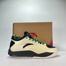 ANTA White Black Green Low Top Lace Up Basketball Shoes 81431131-1 Mens Size 9.5 picture