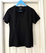 FIGS Black Unisex Scrubs Set Size S Top & Jogger Pants Polyester Solid picture
