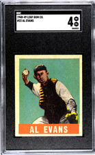 Al Evans 1948-49 Leaf Gum Co. #22 SGC 4 Washington Senators VG-EX picture