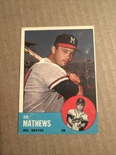 1963 Topps Baseball Card #275 Ed Mathews HOF Milwaukee Braves VG-EX+ picture