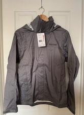Marmot Mens Small PreCip Eco Full-Zip Hooded Jacket Gargoyle Grey 41200-1268 NEW picture