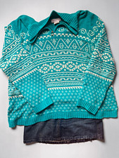 White Stag Women’s XL Fair Isle Knit Acrylic Half Zip Long Sleeve Sweater picture