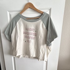 Taylor Swift 1989 (Taylor's Version) Women's Cropped Raglan Embroidered Tee M picture