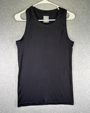 Athleta Ribbed Tank Top Womens M Black Stretch Scoop Neck Sleeveless Pullover picture
