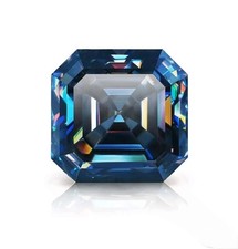 2 CT Asscher Cut, Fancy Blue Color VVS1 Diamond Premium Quality gemstone 7.50 mm picture