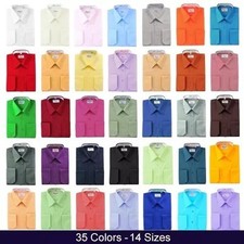 Berlioni Italy French Convertible Cuff Solid Mens Dress Shirt picture