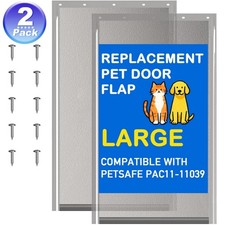 2 Pack Dog Door Replacement Flap for Large Pet Doors - 10 1/8 x 16 7/8 Inch picture
