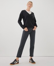 Pact Women's Stretch Twill Denim Slim Pant Large Storm Color Comfortable Pants picture