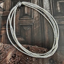 Freshwater Keshi Pearl Necklace, Multi-Strand Baroque Pearls, Statement picture