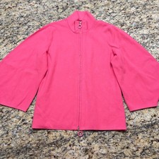 Carlisle Collection Pink Mock Neck Bell Sleeve Two-Way Zip Cardigan Jacket S ws picture