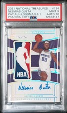 2021 PANINI NATIONAL TREASURES #134 NEEMIAS QUETA PATCH AUTOGRAPH-LOGOMAN 1/1 picture