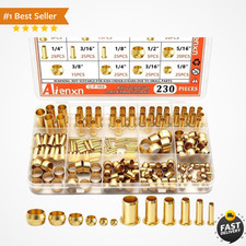 Compression Fittings Assortment kit-6 230PCS Sleeves Ferrules,Insert, Brass picture