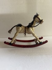 Vtg Primitive Wood Rocking Horse  Decor Enesco Made In Spain picture
