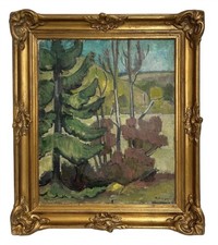Impressionist Antique Original Landscape Oil Painting, Nature , Framed, Signed picture