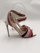 Valentino Garavani Rainbow Suede Ankle Wrap Sandals Heels Size 37.5 picture