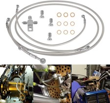 Front Steel Braided Brake Line Kit 3 Line +2