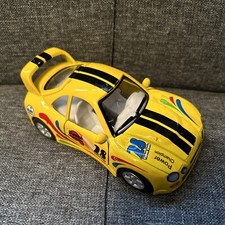 Kinsfun 3 Turbo Racer Pullback Die-Cast Toy Car Kintoy Champion 5” Turbo Yellow picture