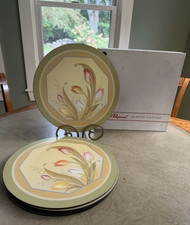 Pimpernel English Spring Tulip Cork Back Placemats Set of 6 Original Box 10” new picture