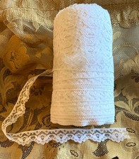 Vintage Lace Trim Large Roll Floral Scalloped Bulk Spool White 3/4