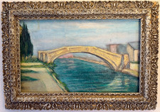 Antique Original Oil Painting Venice California Landscape Listed Artist Framed picture