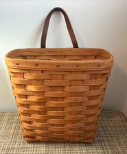 Vintage LONGABERGER Tall Key Wall Hanging Basket Mail Holder Basket 10” x 9.75” picture