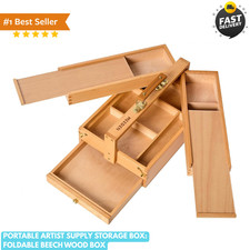 MEEDEN Wooden Tool Storage Box: Portable Beech Wood Art Supplies Organizer | ... picture