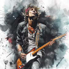 KEITH RICHARDS CANVAS ART PRINT 18X24 & 24X36