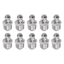 10Pcs 304 Stainless Steel Straight Hydraulic Grease Fitting 1/8-27inch Thread picture