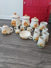 SEARS ROEBUCK MERRY MUSHROOM CERAMIC CANISTER  SET , JAPAN 1978 picture
