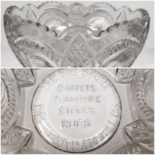 Vintage Pressed Glass Advertising Bowl Wenderoth & McGill Co. South Bend Indiana picture